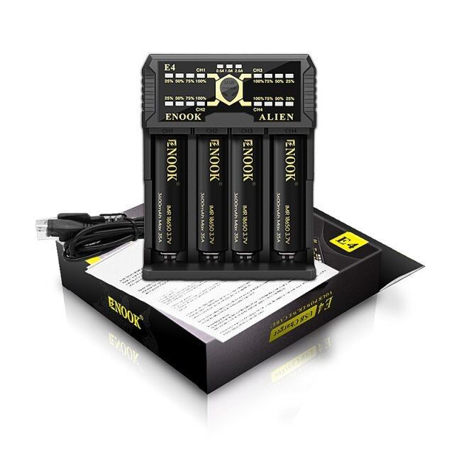 Enook E4 Li-ion batterijen Charger ontlading met Ake-lading DC 3.6V / 3.7V