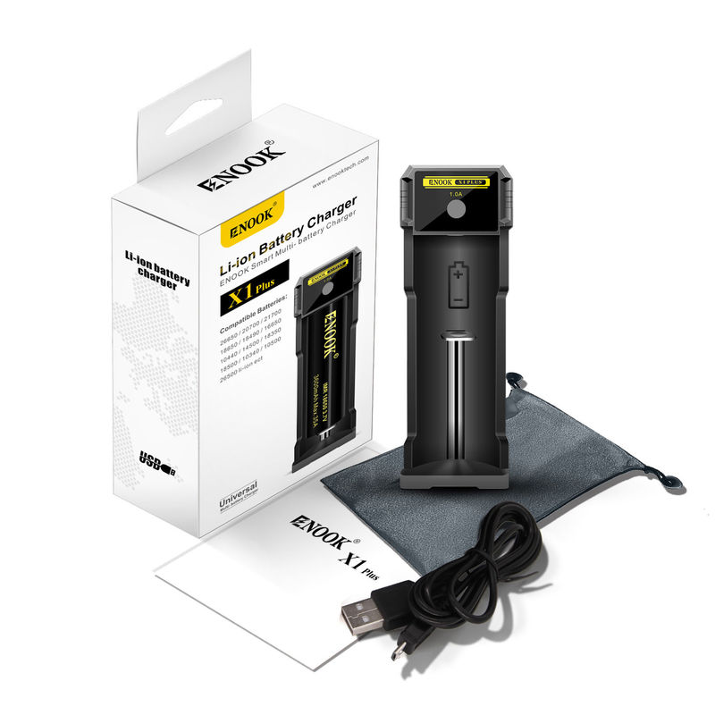 Single Slot Lithium Ion Battery Charger 1.0A Stroom USB 18650 Snel opladen