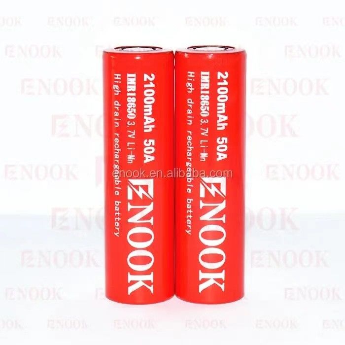 Draagbare 18650 Li-ionbatterij met hoge afvoer 2100mAh 3.7V Max 50A met platte bovenkant