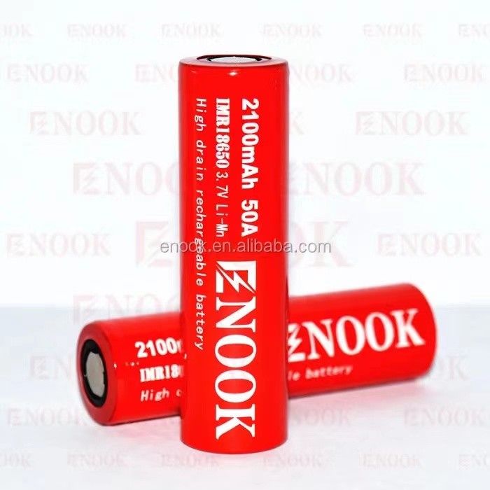Draagbare 18650 Li-ionbatterij met hoge afvoer 2100mAh 3.7V Max 50A met platte bovenkant