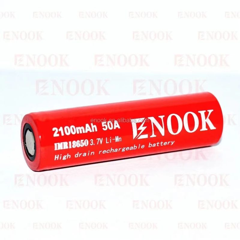 Draagbare 18650 Li-ionbatterij met hoge afvoer 2100mAh 3.7V Max 50A met platte bovenkant