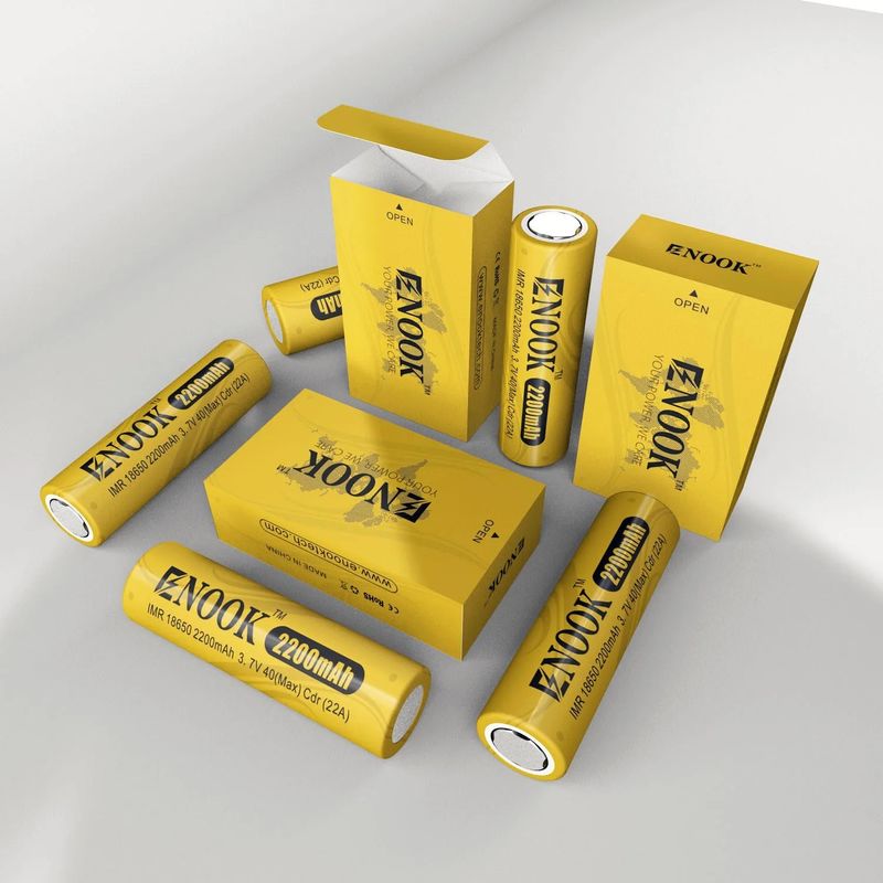Doublepow Groothandelsprijs 18650 3.7V 2200mah oplaadbare batterijcel 40A 3.7V mod 18650 gele lithium-ion batterij