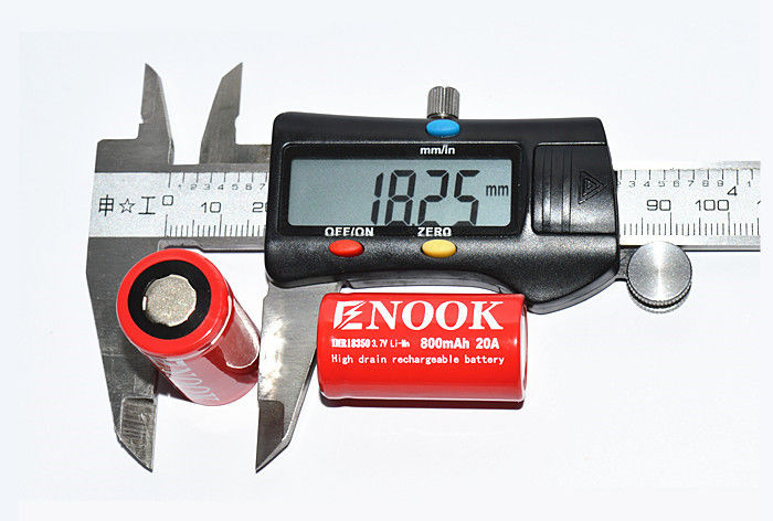 Oplaadbare IMR Li-ionbatterij 800mAh 20amp 18350 Li Mn-batterij voor zaklamp