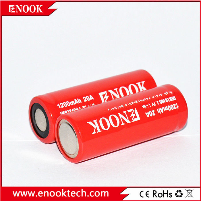 18490 Cylinder Lithium Ion Battery Cell 1200mAh 3.7V 20A Voor elektrische fiets