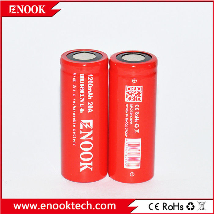 18490 Cylinder Lithium Ion Battery Cell 1200mAh 3.7V 20A Voor elektrische fiets