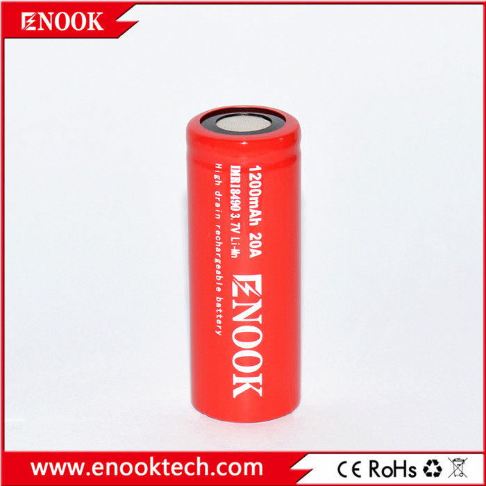 18490 1200mAh 20A 3.7V Elektrische fiets Oplaadbare batterij Celle platte top Type