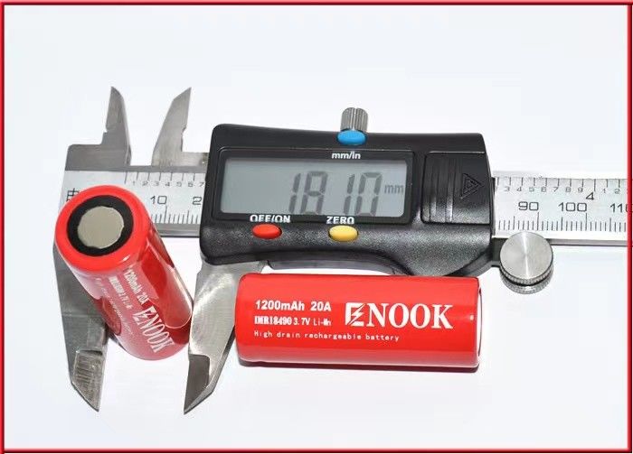 18490 1200mAh 20A 3.7V Elektrische fiets Oplaadbare batterij Celle platte top Type
