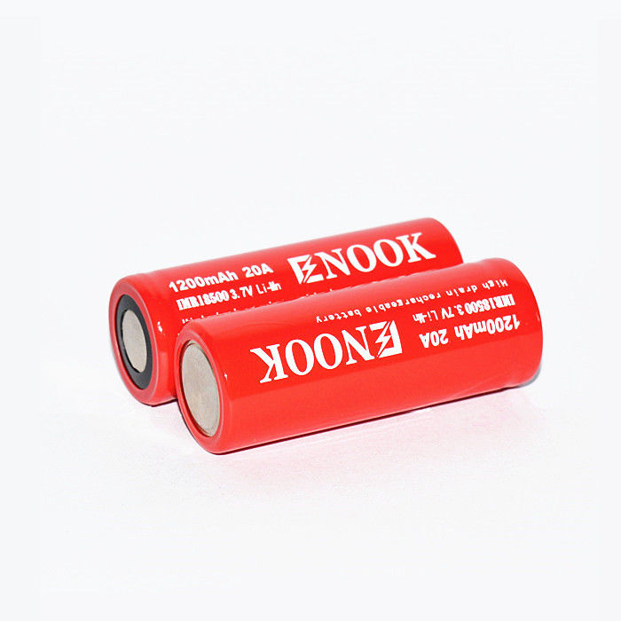 Enook 1200mAh 20A Lithium Ion Battery Cell 3.7V 18500 Oplaadbare Li Ion Battery