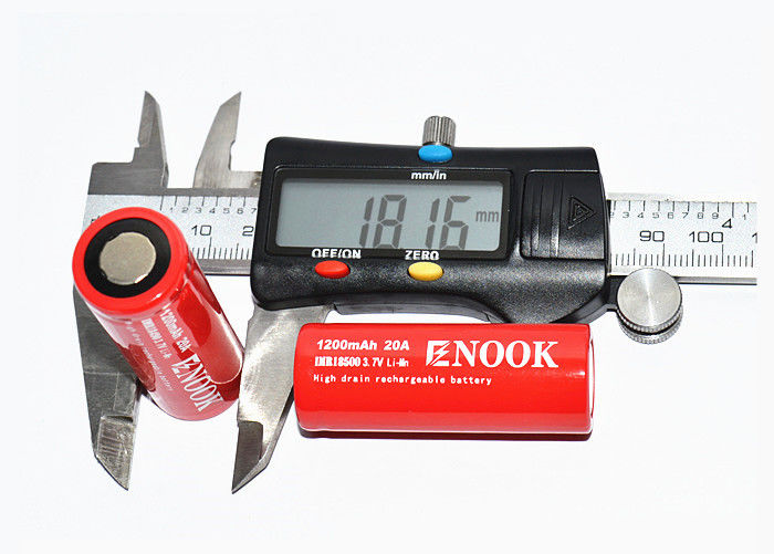 Enook 1200mAh 20A Lithium Ion Battery Cell 3.7V 18500 Oplaadbare Li Ion Battery