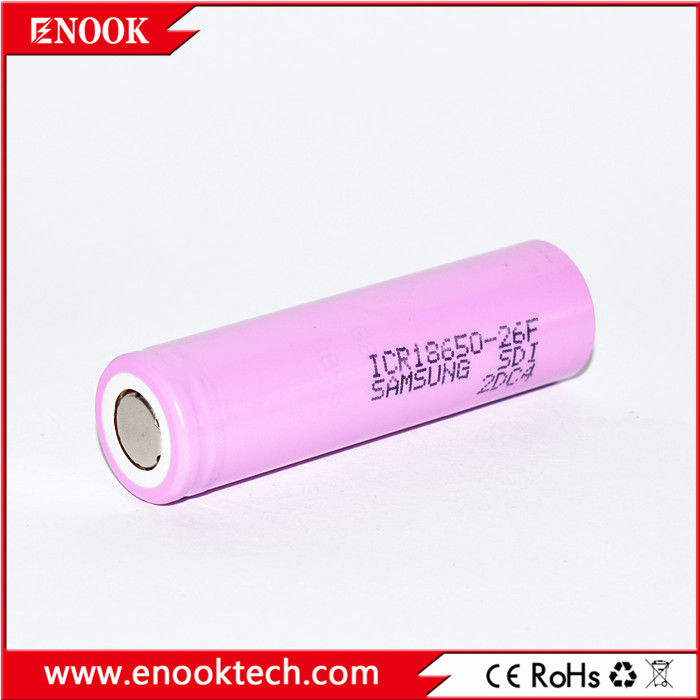 ICR18650 2200 mAh samsung-26F 3.7V oplaadbare lithium-ionbatterij met een hoog ontladingspercentage