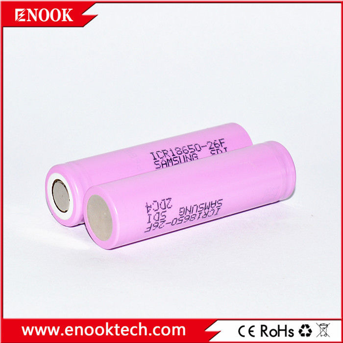 ICR18650 2200 mAh samsung-26F 3.7V oplaadbare lithium-ionbatterij met een hoog ontladingspercentage
