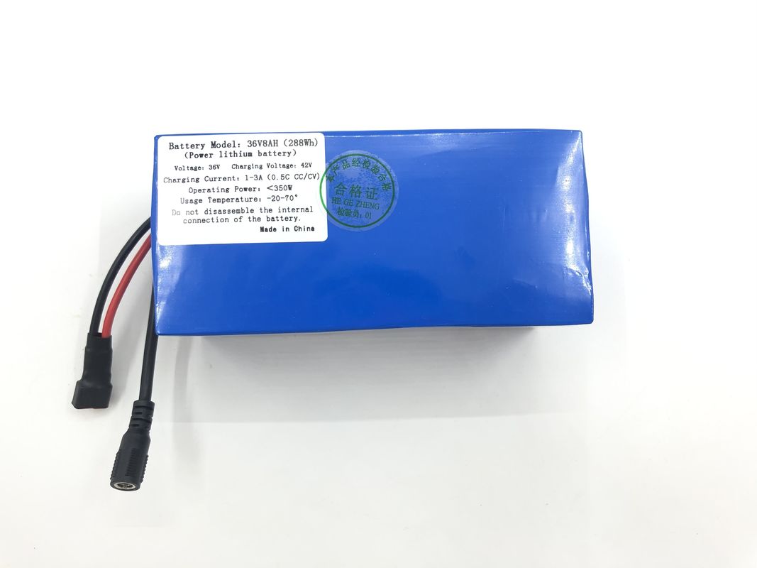 Gepersonaliseerd 36V 8Ah Lithium Ion Battery Pack Blauw Type Voor Elektrische Fiets