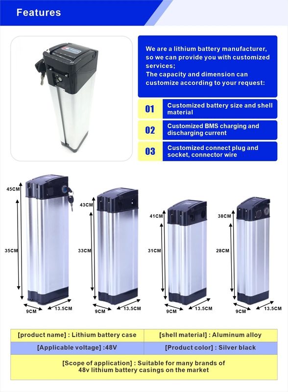E-bike frame geïntegreerde lithium-ion batterijpakket 48 Volt 36 Volt 48V 1500W