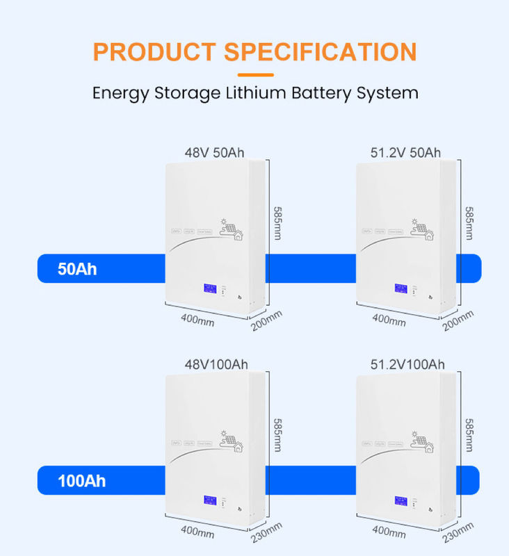 Solar Powerwall Battery 5kw 10kw LiFePO4 Lithium-ion Battery 48V 200ah Energiespeelbatterij
