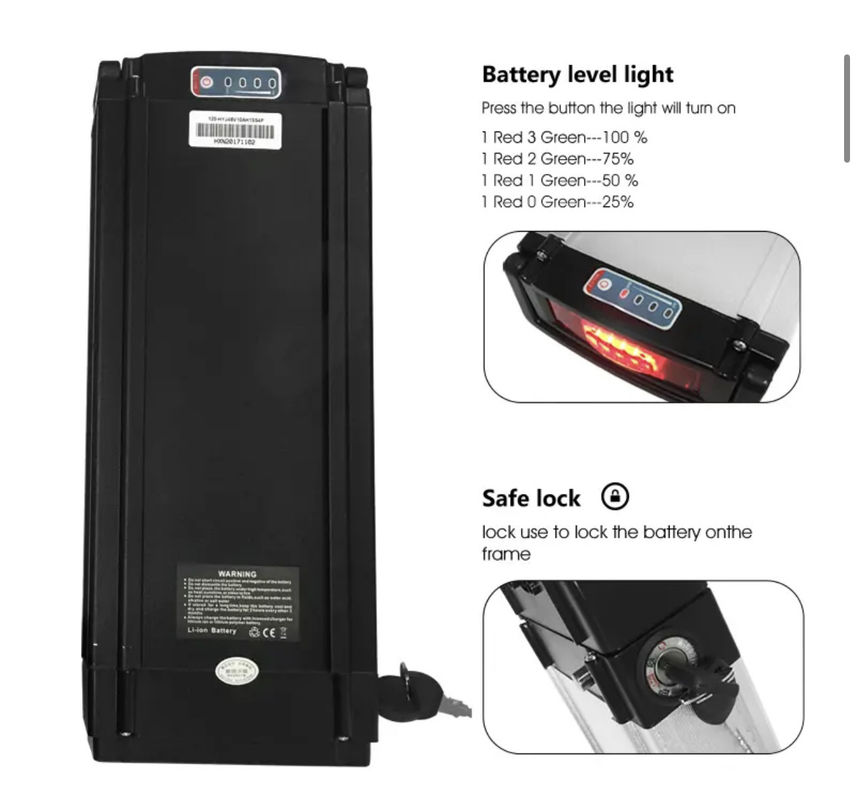 Achterste rek E-bike batterijpakket Charge Aluminium legering Shell batterij voor E-bikes