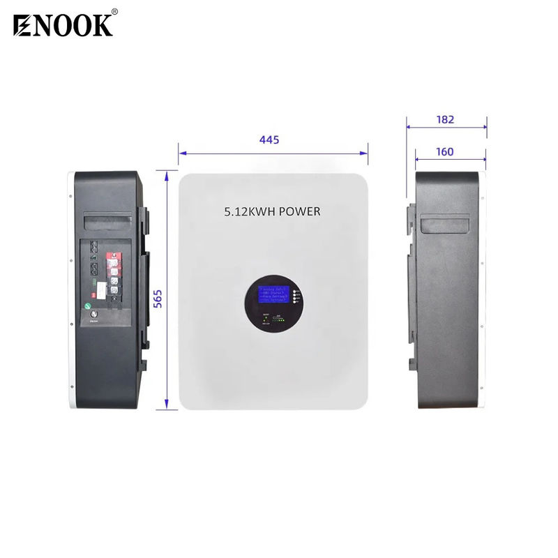 Aanpassing 51.2V 100A 5.12KWh Lifepo4 Home Storage Battery met Smart BMS