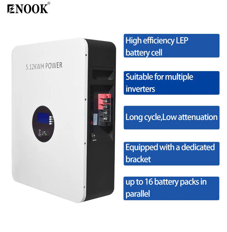 5.12kwh Single Battery LiFePO4 Home Energy Storage Battery met beschermingsgraad IP20