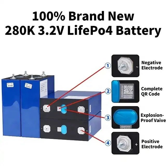 3.2V 100Ah 105Ah 200Ah 320Ah 280Ah Lifepo4 Battery Lithium Ion Cell Voor PV/Home Energy Storage System