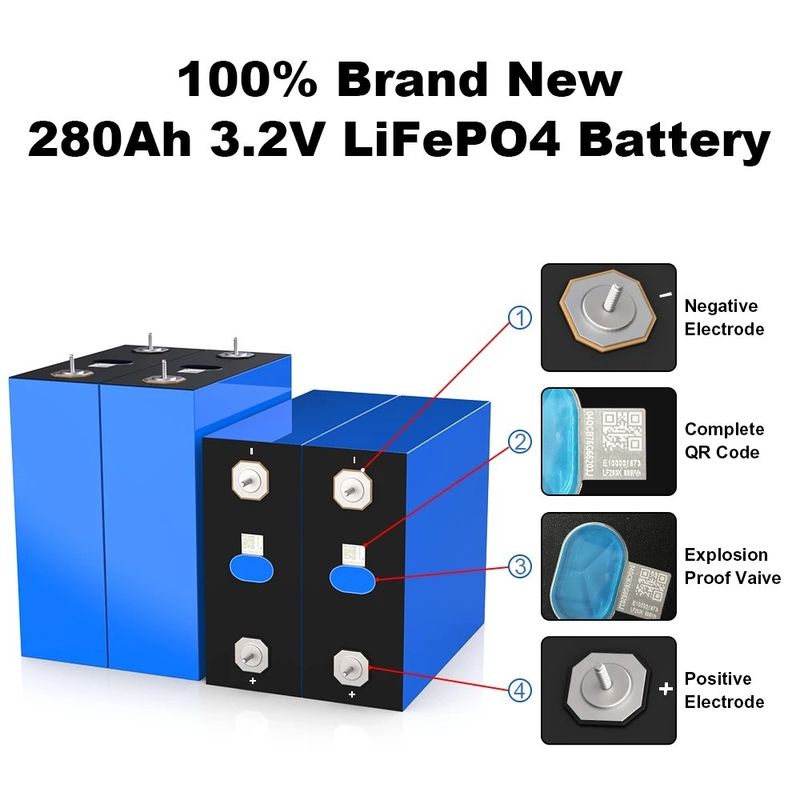 Aanpasbare 3,2V 50Ah oplaadbare batterij 280ah 320ah LifePo4 batterij voor camper