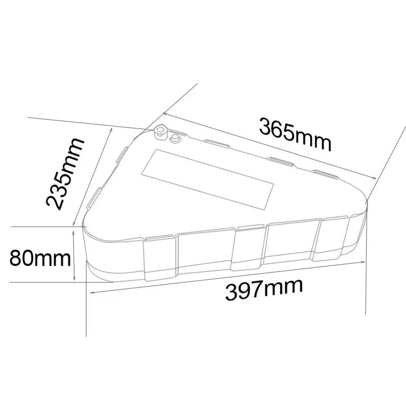 Op maat gemaakte Triangle Battery Pack Elektrische fiets e fiets 48v 20ah Lithium Ion Battery voor Ebike