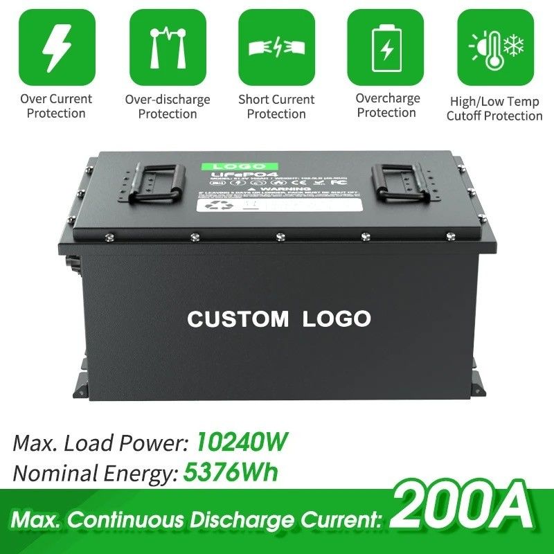 36V 48V 72V 96V 100Ah 200Ah 300Ah LiFePO4 Golfkar batterij Met 150A continue ontlading